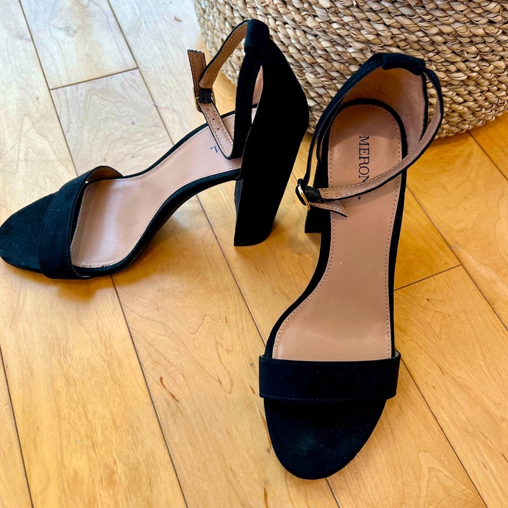 Black block heels